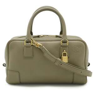 LOEWE Amazona 23 Anagram Handbag, Mini Boston Shoulder Bag, Leather, Greige, ...